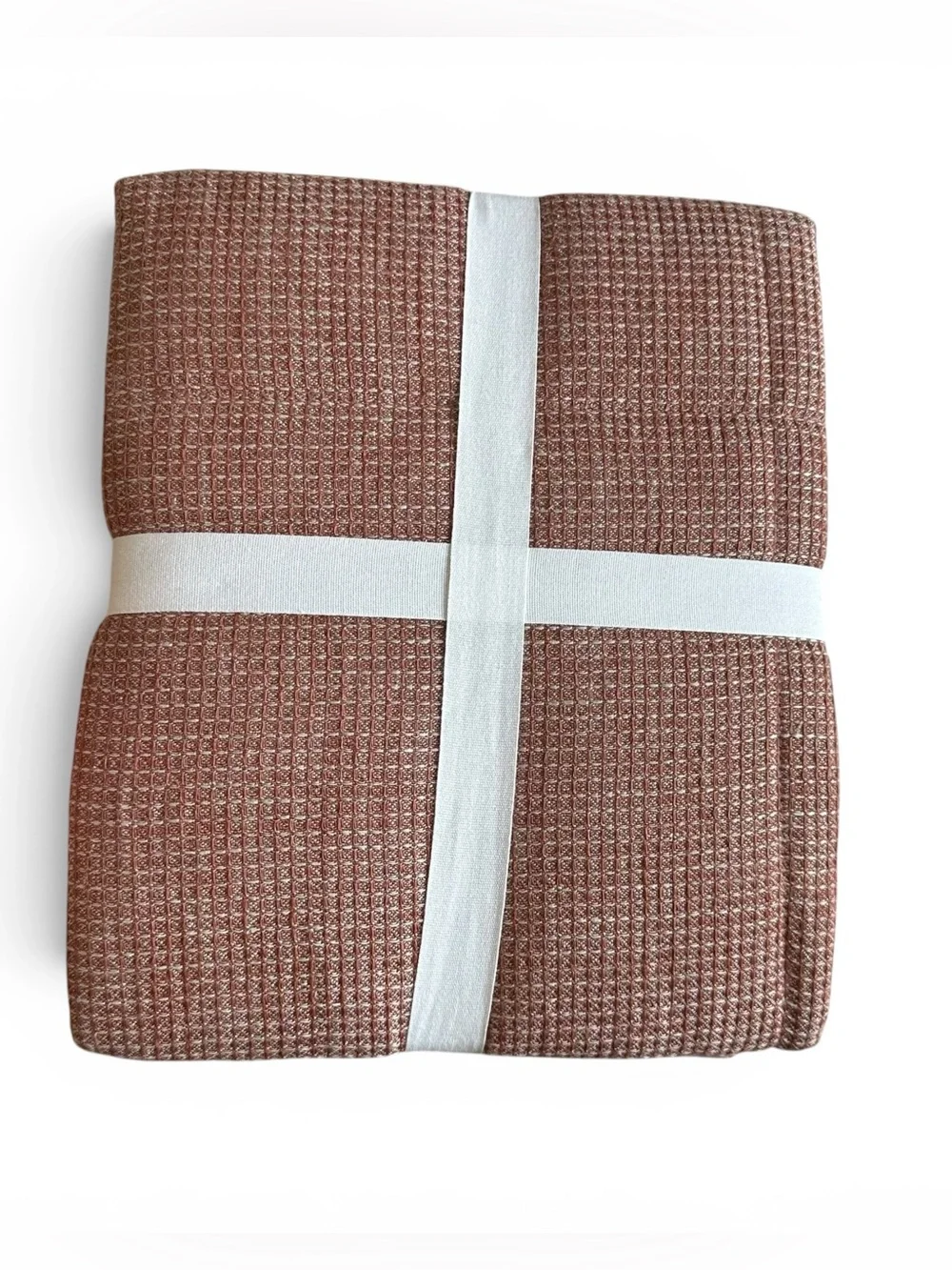 Pottery Barn European Linen Cotton Waffle Weave Standard Shams Set 2 NWT